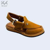 Handcrafted Tan-Brown Leather Peshawari Chappal – KK104
