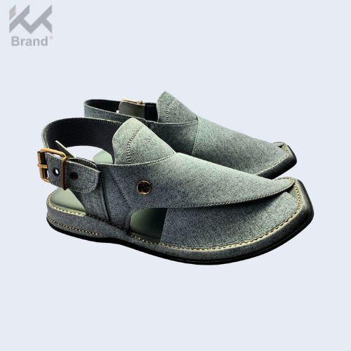 Gray Textured Peshawari Chappal – KK108
