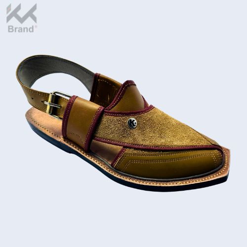 Handcrafted Brown Leather Peshawari Chappal – KK102
