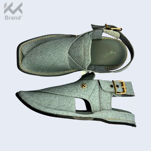 Gray Textured Peshawari Chappal – KK108