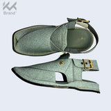 Gray Textured Peshawari Chappal – KK108