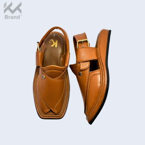 Authentic Brown Leather Peshawari Chappal – KK107