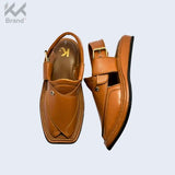 Authentic Brown Leather Peshawari Chappal – KK107