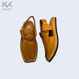 Handcrafted Tan-Brown Leather Peshawari Chappal – KK104