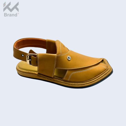 Traditional Tan Leather Peshawari Chappal – KK105