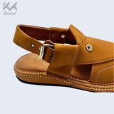 Handcrafted Tan-Brown Leather Peshawari Chappal – KK104