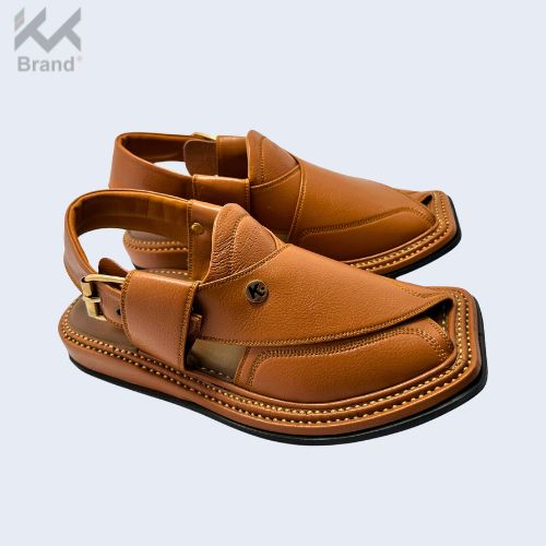 Authentic Brown Leather Peshawari Chappal – KK107