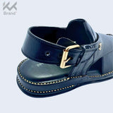 Classic Black Leather Peshawari Chappal – KK103
