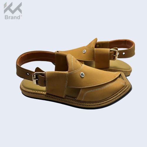 Traditional Tan Leather Peshawari Chappal – KK105
