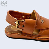 Authentic Brown Leather Peshawari Chappal – KK107