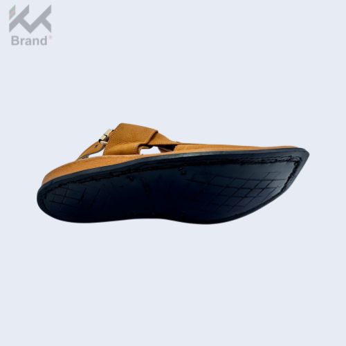 Handcrafted Tan-Brown Leather Peshawari Chappal – KK104