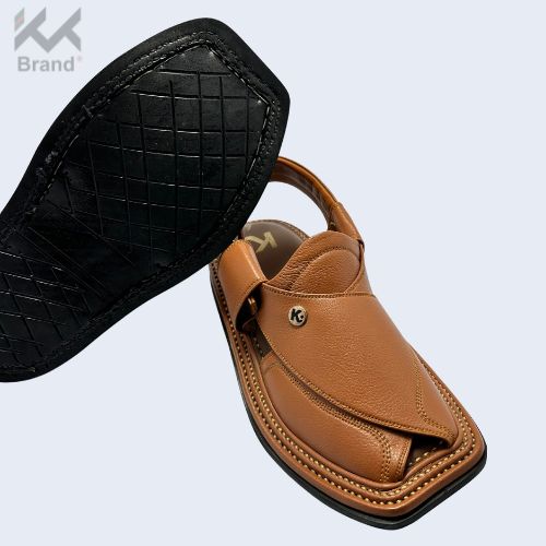 Authentic Brown Leather Peshawari Chappal – KK107