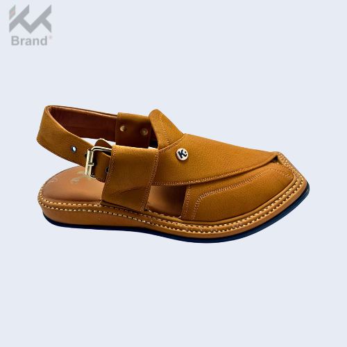 Handcrafted Tan-Brown Leather Peshawari Chappal – KK104